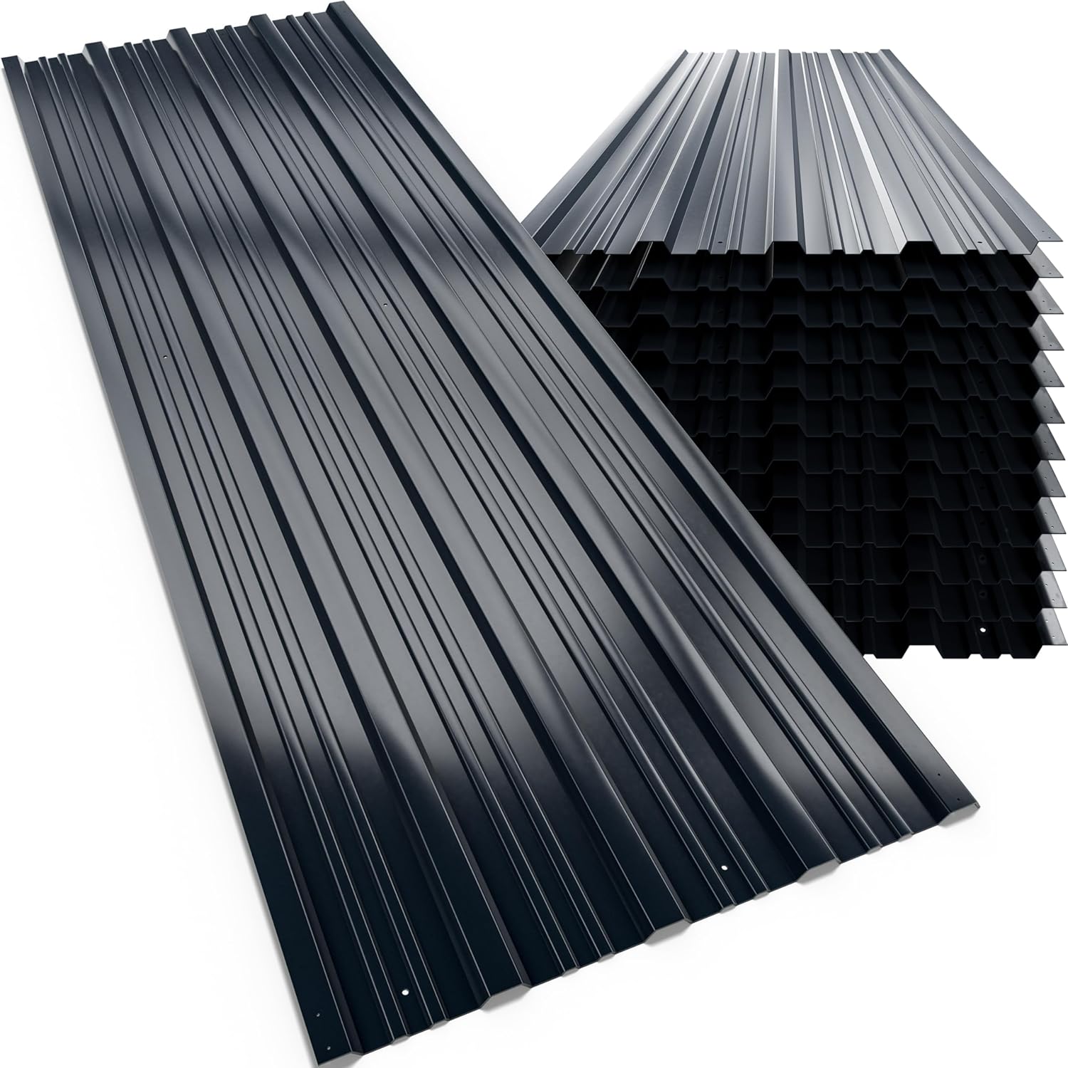 GARDEBRUK® 12x Trapezblech 129x46cm = 7m2 verzinkt Profilblech Dachblech Wellblech Dachplatten Gerätehaus Carport anthrazit