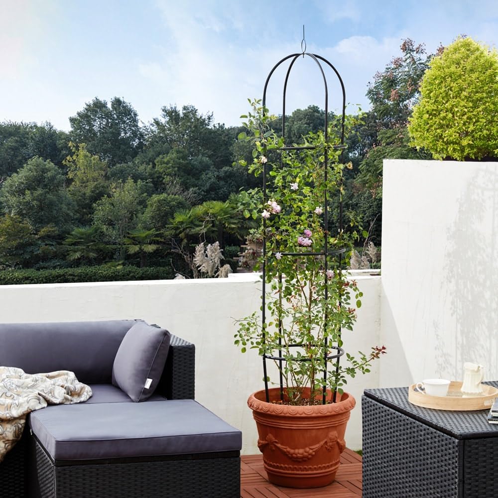 GARDEBRUK® 4X Rosensäule 200x40cm Metall Stabil Wetterfest Garten Rankgitter Rankhilfe Ranksäule Metallsäule Gartensäule — Ansicht 2