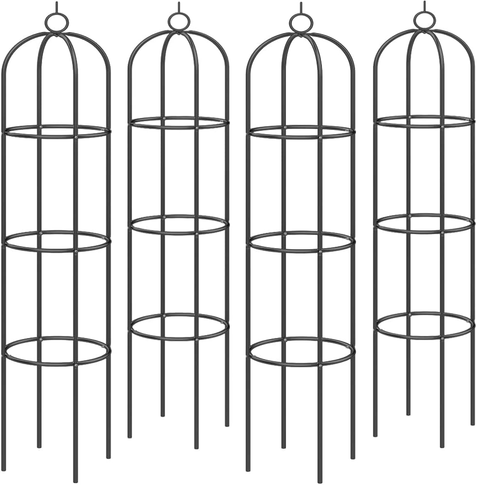 GARDEBRUK® 4X Rosensäule 200x40cm Metall Stabil Wetterfest Garten Rankgitter Rankhilfe Ranksäule Metallsäule Gartensäule