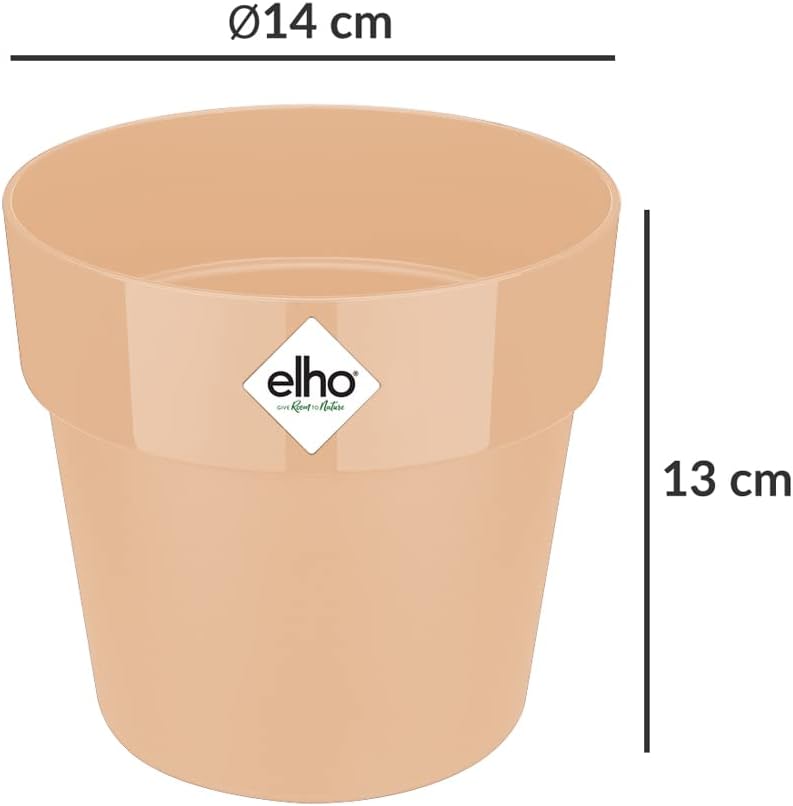 Gardebruk® Blumentopf b.for original 14x13cm Rund Übertopf Blumenkasten Pflanzentopf Pflanzkasten Kunststoff Indoor Pfirsich — Ansicht 4