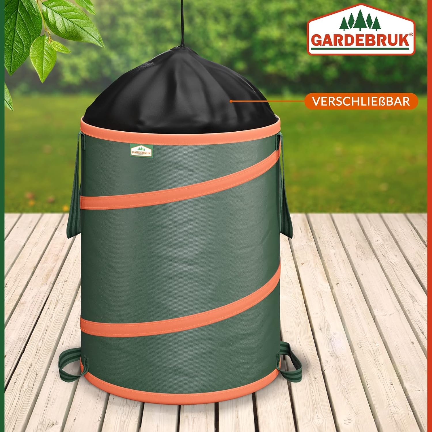 GARDEBRUK® Gartenabfallsack 3x85 Liter 30 kg Belastbarkeit stabil robust abwaschbar Garten Pop up Rasensack Gartentasche Laubsack — Ansicht 3