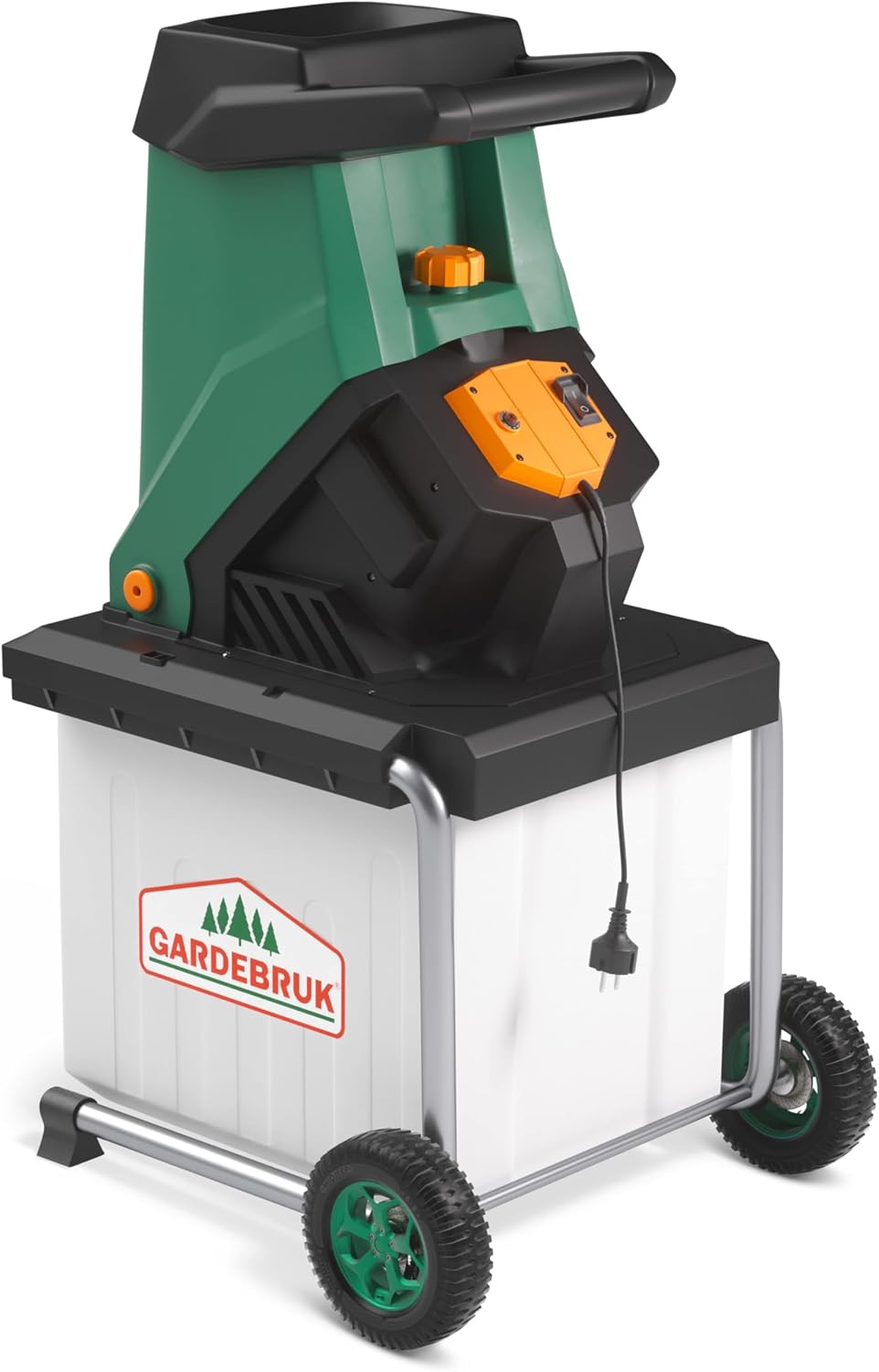 Gardebruk® Gartenhäcksler 3100 W max. 40 mm Aststärke Elektrisch 50 L Robuste Auffangbox Messerhäcksler Schredder Holz
