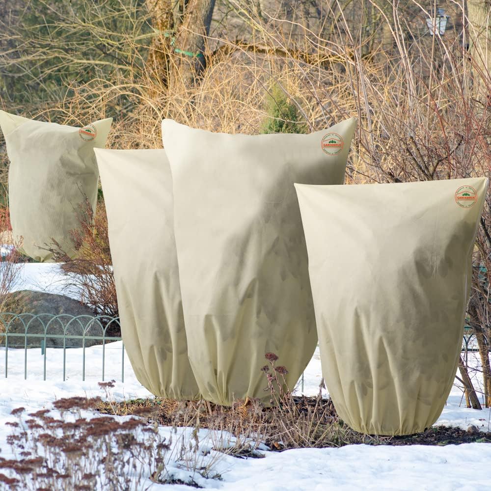Gardebruk® Kübelpflanzensäcke 120x180 cm 70g/m2 Reißverschluss Garten Frostschutzhaube Winterschutz für Pflanzen Pflanzenschutzvlies Beige — Ansicht 2