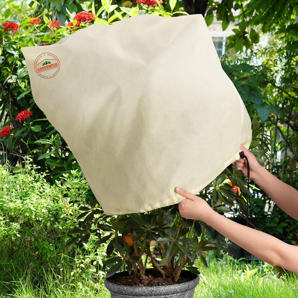Gardebruk® Kübelpflanzensäcke 120x180 cm 70g/m2 Reißverschluss Garten Frostschutzhaube Winterschutz für Pflanzen Pflanzenschutzvlies Beige — Ansicht 6