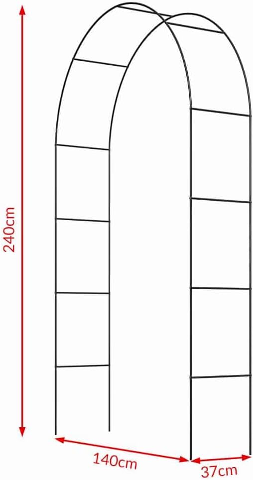 Gardebruk® Rosenbogen 240x140x37cm Metall Stabil Wetterfest Garten Rankgitter Rankhilfe Rankbogen Metallbogen Gartenbogen — Ansicht 5