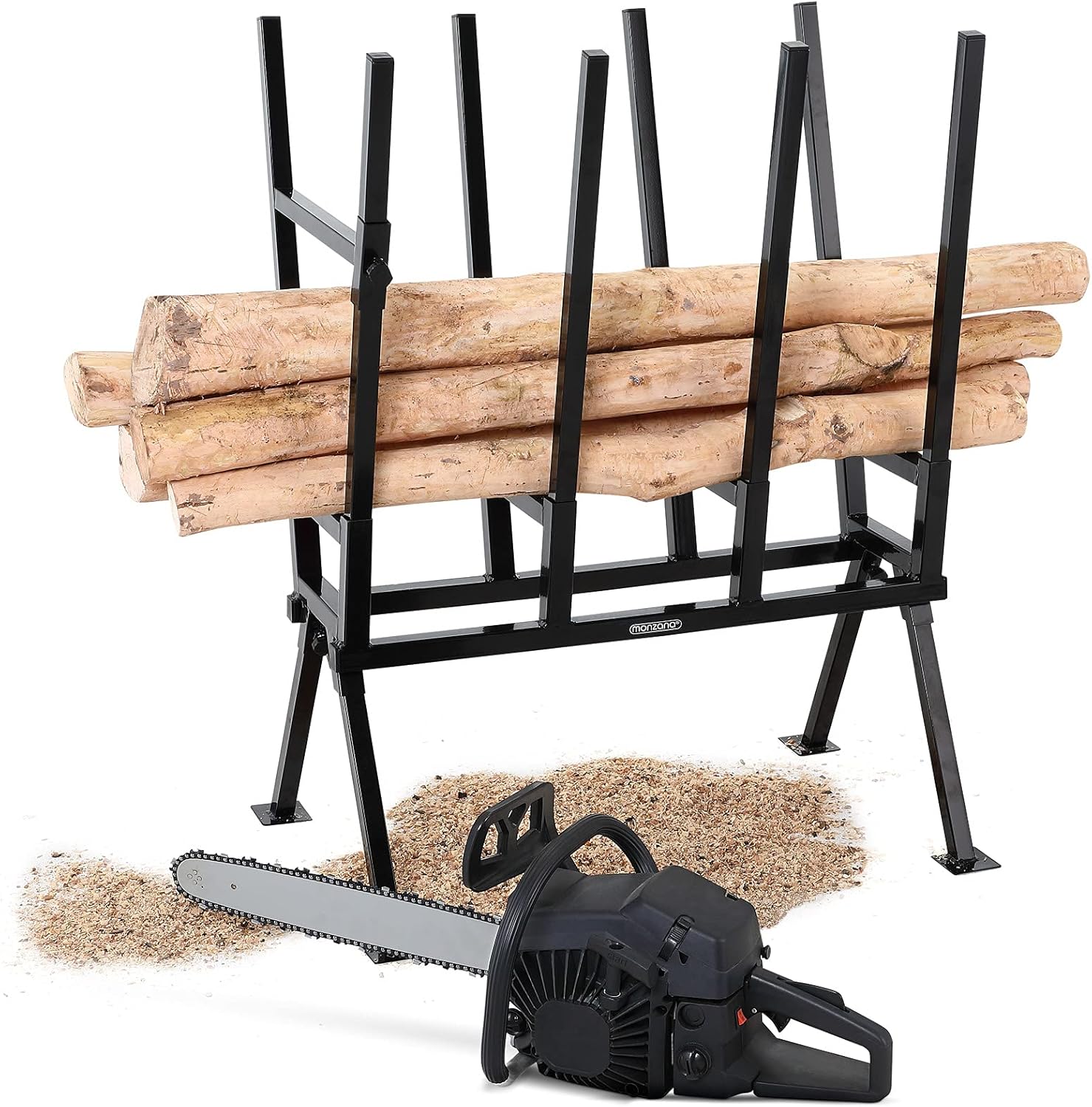 Gardebruk® Sägebock 77x50x105cm 400 kg Belastbarkeit mit Feststellbügel Höhenverstellbar Stahl Holzsägebock Holz Sägehilfe — Ansicht 2