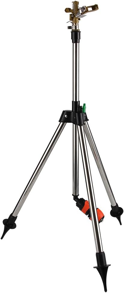GARDEBRUK® Sprinkler mit Teleskopstativ Erdspieß Sprengweite bis 24m Garten Impulsregner Rasensprenger Sektorenregner Gartenbewässerung Wassersprinkler — Ansicht 4