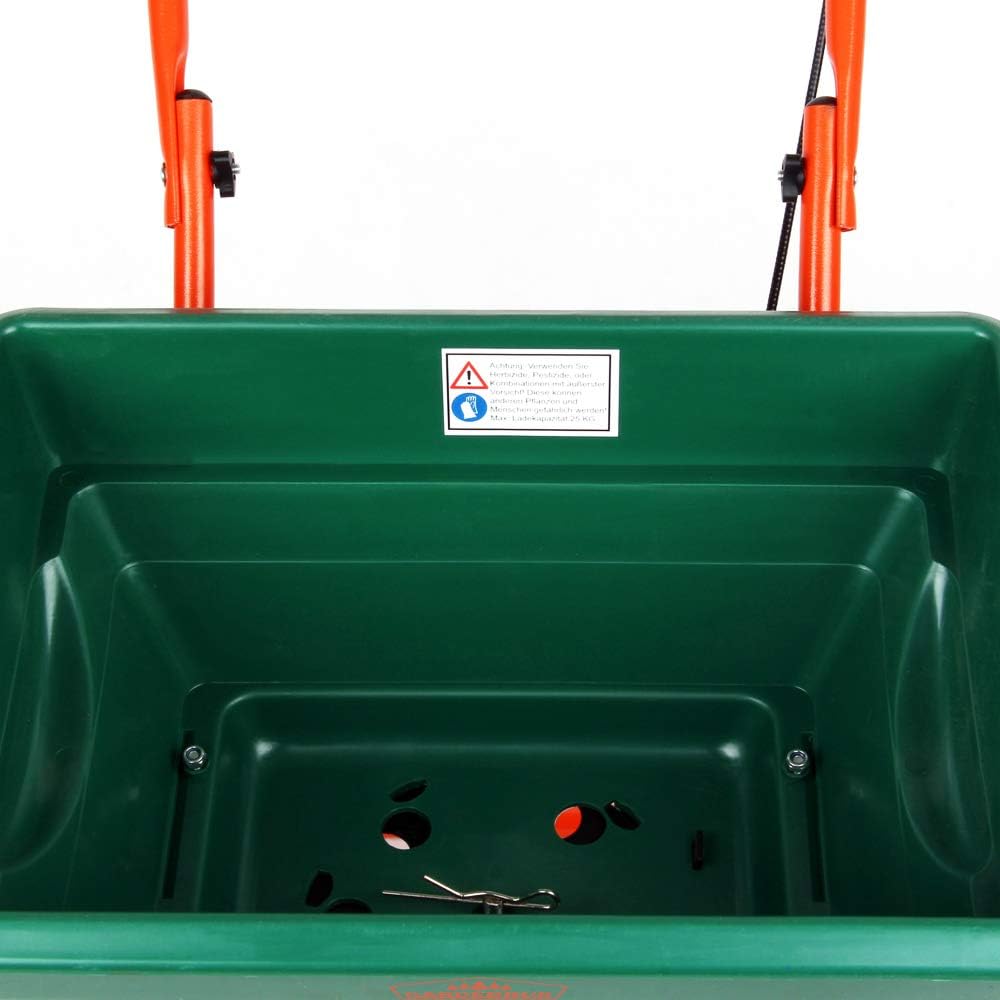 GARDEBRUK® Streuwagen 25L Streumenge einstellbar große Räder Saatgutstreuer Düngerstreuer für Salz Dünger Rasen Split Saatgut — Ansicht 4