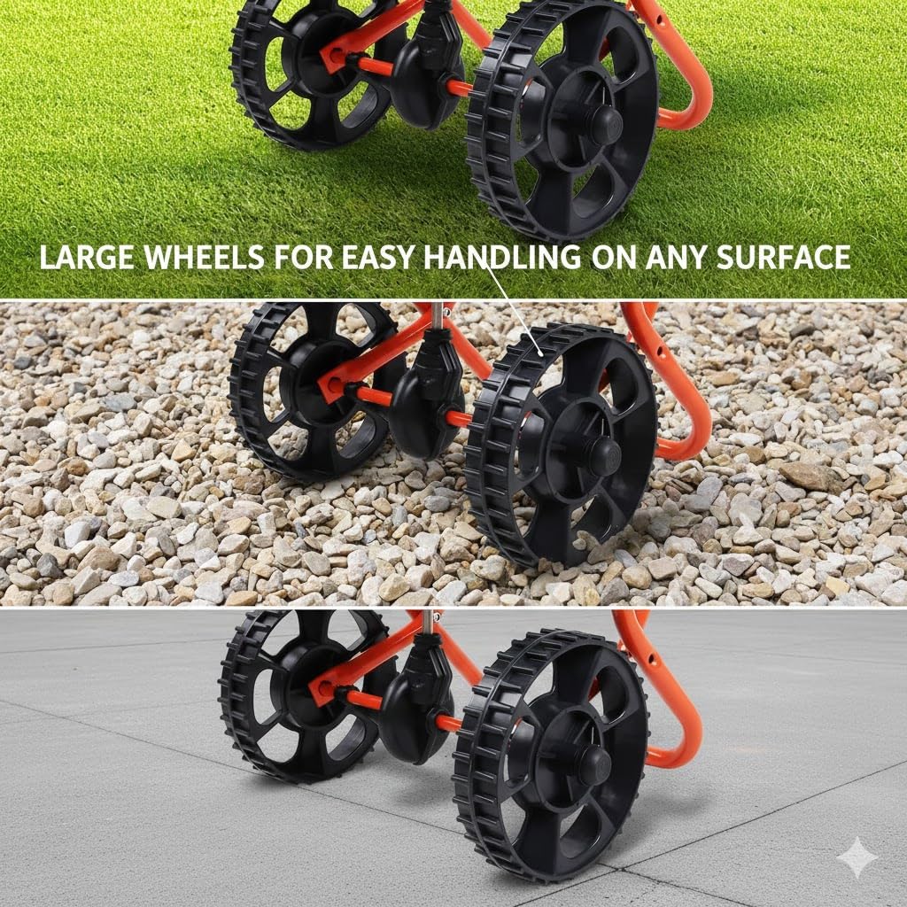 GARDEBRUK® Streuwagen 25L Streumenge einstellbar große Räder Saatgutstreuer Düngerstreuer für Salz Dünger Rasen Split Saatgut — Ansicht 5