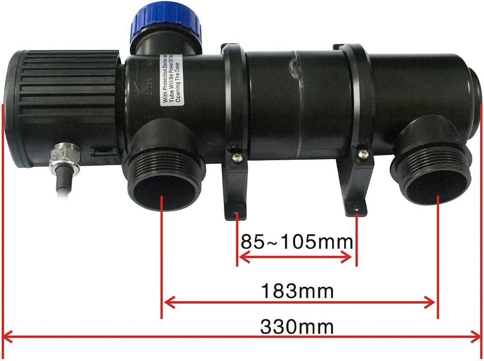 Gardebruk® Teichklärer 11 Watt 5m Kabel 3 Anschlussadapter Gartenteich Aquarium UVC Klärer Lichtfilter Wasserklärer Algenvernichter Wasseraufbereiter UV — Ansicht 4
