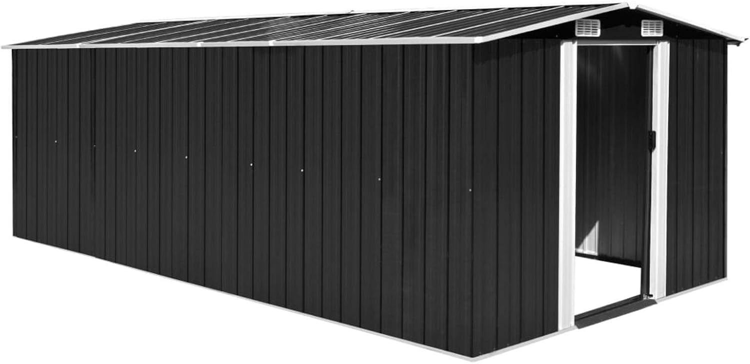 Gerätehaus 257x489x181 cm Metall Anthrazit GeräTeschuppen GartengeräTehaus Gardebruk GeräTehaus GeräTebox